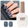 Picture of GAOY Blue Gel Nail Polish, 16ml Soak Off Gel Polish, UV Light Cure for Nail Art DIY Manicure at Home, 1271 Blue Borealis