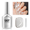 Picture of GAOY Cat Eye Gel Nail Polish, Glitter Holographic Nail Polish with Magnet, 16ml Reflective Translucent UV Gel for Nail Art, 1138 Silver