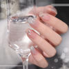 Picture of GAOY Platinum Cat Eye Gel Nail Polish, 16ml Silver Glitter Holographic Nail Polish with Magnet, Reflective Translucent UV Gel, 2230 Star Shower