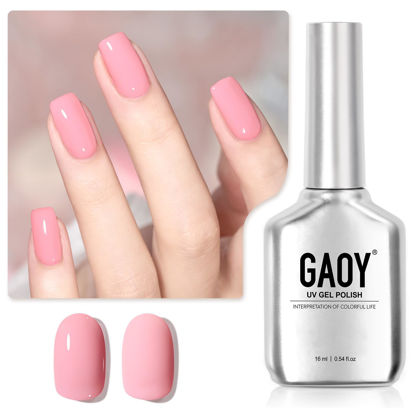 Picture of GAOY Pastel Gel Nail Polish, 16ml Rose Pink Soak Off UV Light Cure Gel Polish for Spring Summer Soft Candy Nail Art DIY, Macaron 1034 Pink Oyster