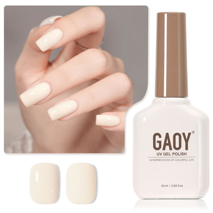 Picture of GAOY White Gel Nail Polish, 16ml Soak Off Gel Polish, UV Light Cure for Nail Art DIY Manicure at Home, 2011 Silk White