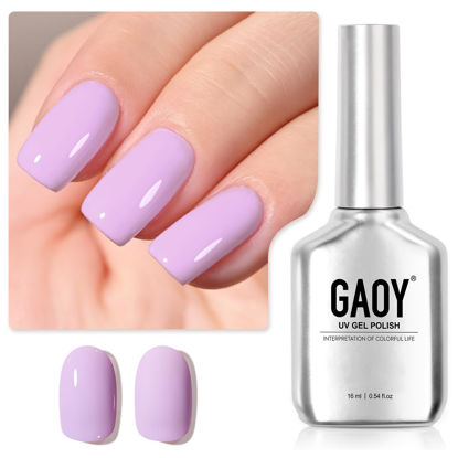Picture of GAOY Pastel Gel Nail Polish, 16ml Soak Off UV Light Cure Gel Polish for Spring Summer Soft Candy Nail Art DIY, Macaron 1648 Light Purple