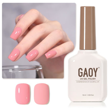 Picture of GAOY Pink Gel Nail Polish, 16ml Soak Off Gel Polish, UV Light Cure for Nail Art DIY Manicure at Home, 2015 Cherry Pink