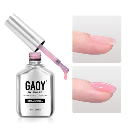 Picture of GAOY Builder Gel for Nails, 16ml Pink Nail Strengthener in a Bottle, Nail Extension Hard Gel, Soak Off Long Lasting UV Gel, 1727 First Love