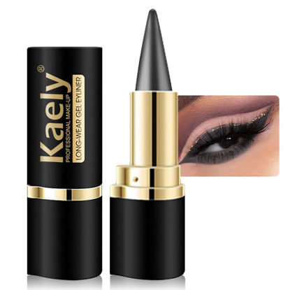 Picture of Kaely Gray Gel Eyeliner Pencil,Waterproof Smudge Proof Eye Liner Pen,Cat Eye Goth Halloween Makeup,Eye Black Face Paint Lipstick Crayon,Color Colorful Eyeliner Eyeshadow Stick,02