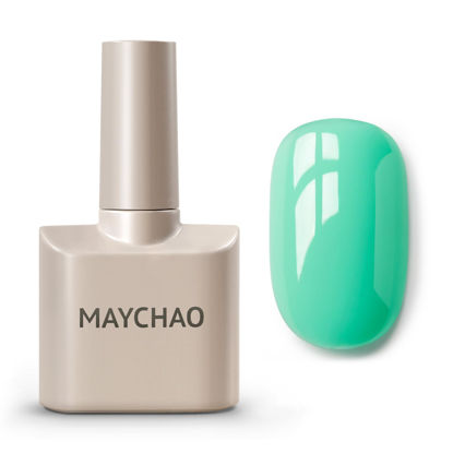 Picture of MAYCHAO 15ML Gel Nail Polish 1Pc Seafoam Green Gel Polish Soak Off UV LED Nail Polish Nail Art Starter Manicure Salon DIY at Home, 0.5 OZ