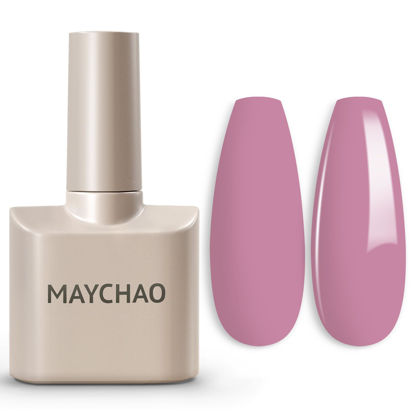 Picture of MAYCHAO 15ML Gel Nail Polish 1Pc Mauve Pink Gel Polish Soak Off UV LED Nail Polish Nail Art Starter Manicure Salon DIY at Home, 0.5 OZ