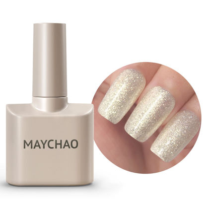 Picture of MAYCHAO 15ML Gel Nail Polish 1Pc Mermaid Scales Gel Polish Soak Off UV LED Nail Polish Nail Art Starter Manicure Salon DIY at Home, 0.5 OZ
