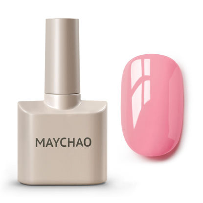 Picture of MAYCHAO 15ML Gel Nail Polish, Peach Pink Gel Nail Polish, Soak Off UV LED Gel Polish Nail Art Starter Manicure Salon DIY at Home, 0.5 OZ