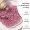 Picture of MAYCHAO 15ML Rose Pink Glitter Gel Nail Polish 1Pc Sakura Pink Glitter Gel Polish Soak Off UV LED Nail Polish Nail Art Starter Manicure Salon DIY at Home, 0.5 OZ