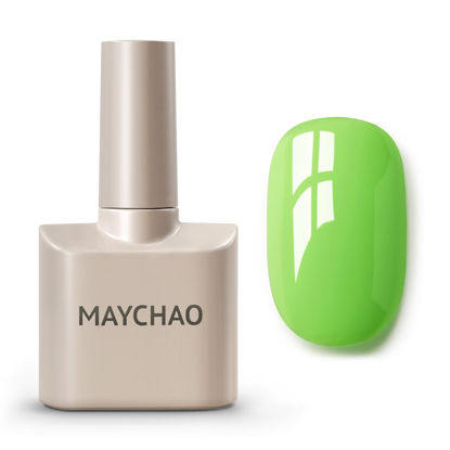 Picture of MAYCHAO 15ML Gel Nail Polish 1Pc Apple Green Gel Polish Soak Off UV LED Nail Polish Nail Art Starter Manicure Salon DIY at Home, 0.5 OZ