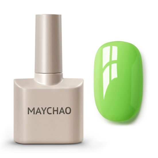 Picture of MAYCHAO 15ML Gel Nail Polish 1Pc Apple Green Gel Polish Soak Off UV LED Nail Polish Nail Art Starter Manicure Salon DIY at Home, 0.5 OZ