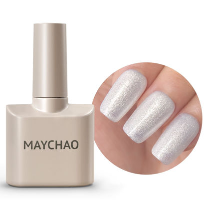 Picture of MAYCHAO 15ML Gel Nail Polish 1Pc Mermaid White Gel Polish Soak Off UV LED Nail Polish Nail Art Starter Manicure Salon DIY at Home, 0.5 OZ