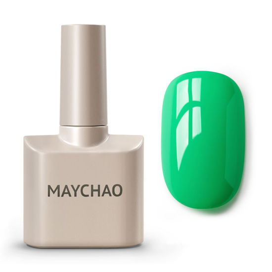 Picture of MAYCHAO 15ML Forest Gel Nail Polish 1Pc Green Gel Polish Soak Off UV LED Nail Polish Nail Art Starter Manicure Salon DIY at Home, 0.5 OZ