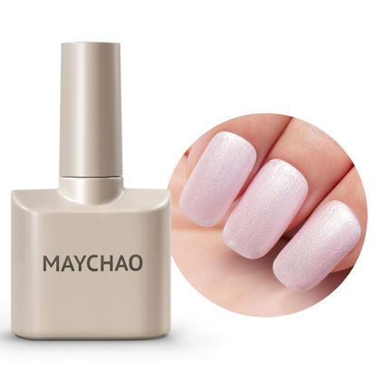Picture of MAYCHAO 15ML Gel Nail Polish 1Pc Pale Pink Gel Polish Soak Off UV LED Nail Polish Nail Art Starter Manicure Salon DIY at Home, 0.5 OZ