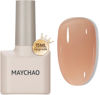 Picture of MAYCHAO 15ML Jelly Nude Gel Nail Polish 1Pc Crystal Nude Gel Polish Soak off Translucent Nude Nail Polish Nail Art Manicure Salon DIY at Home, 0.5 OZ