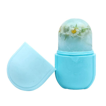 Picture of Ice Roller for Face and Eye, Ice Face Roller,Facial Beauty Ice Roller Skin Care Tools, Ice Facial Cube, Gua Sha Face Massage, Silicone Ice Mold for Face Beauty (Blue)