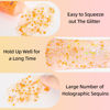 Picture of MEICOLY Orange Body Glitter,Halloween Sparkling Face Glitter Gel,Mermaid Sequins Face Paint Glitter,Eye Hair Chunky Festival Rave Accessories SFX Makeup,Party Body Glitter Gel for Women Kids,50ml
