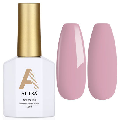 Picture of AILLSA Gel Nail Polish Light Purple Dried-Rose Gel Polish Dusty Mauve Neutral Color Gel Polish Natural Nude Fall Winter Nails Soak Off U V Gel Nail Manicure at Home Holiday Gift 0.51 Fl Oz/GC03