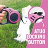 Picture of LIEVUIKEN Retractable Dog Leash Automatic Telescopic Tractor Dog Tape, Pet Tape 10/16 FT Durable and Convenient, with Non-Slip Handle, Suitable for Small and Medium-Sized Dogs Pink