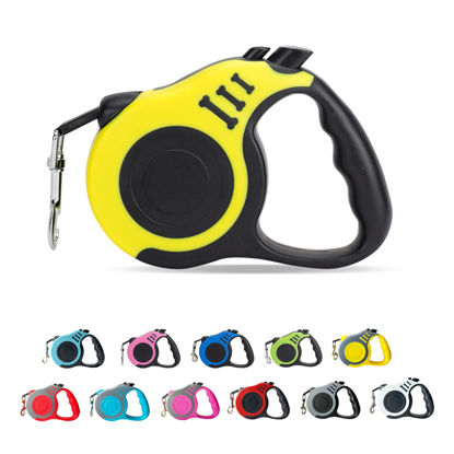 Picture of LIEVUIKEN Retractable Dog Leash Automatic Telescopic Tractor Dog Tape, Pet Tape 10/16 FT Durable and Convenient, with Non-Slip Handle, Suitable for Small and Medium-Sized Dogs Yellow