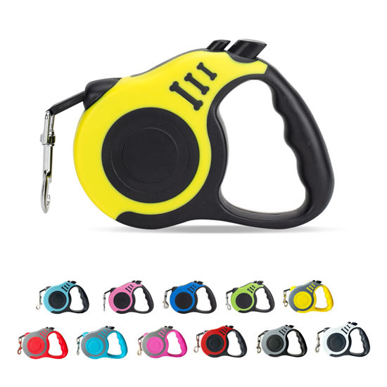 Picture of LIEVUIKEN Retractable Dog Leash Automatic Telescopic Tractor Dog Tape, Pet Tape 10/16 FT Durable and Convenient, with Non-Slip Handle, Suitable for Small and Medium-Sized Dogs Yellow
