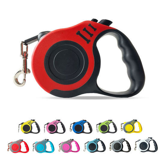 Picture of LIEVUIKEN Retractable Dog Leash Automatic Telescopic Tractor Dog Tape, Pet Tape 10/16 FT Durable and Convenient, with Non-Slip Handle, Suitable for Small and Medium-Sized Dogs Red
