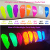 Picture of Go Ho UV Blacklight Neon Green Face Body Paint,Water Based Bright Color Neon Fluorescent Body Paint with Cushion Applicator,Glow In The Dark Under UV Lighting Party Halloween Makeup Washable