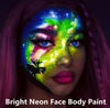 Picture of Go Ho UV Blacklight Neon Green Face Body Paint,Water Based Bright Color Neon Fluorescent Body Paint with Cushion Applicator,Glow In The Dark Under UV Lighting Party Halloween Makeup Washable