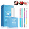 Picture of Gel Nail Polish Remover with Shape 'N' Buff Nail Buffer & Cuticle Pusher in 2-5mins, Simple Easy Gel Nail Polish Remover Set (colorful set#1)