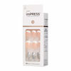 Picture of KISS imPRESS Press-On Manicure, Nail Kit, PureFit Technology, Short Press-On Nails, 'Time Slip', Includes Prep Pad, Mini Nail File, Cuticle Stick, and 30 Fake Nails