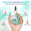 Picture of MIZHSE Mermaid Aurora Solid Builder Gel, 1oz Hard Gel for Nails Non-sticky Builder Gel Polish 3D Nail Gel Soak Off for Nails Salon Home DIY Manicure