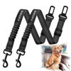 Picture of 2 Pack Dog Seat Belt Adjustable Dog Car Seatbelts for Vehicle Nylon Pet Safety Seat Belt with Elastic Bungee Buffer Reflective & Durable Car Harness for Dogs