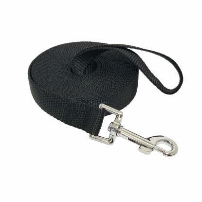 Picture of Nylon Training Dog Leash for Small Medium Large Dogs, 15ft 20ft 30ft 50ft Long Leash Dog/Puppy Lead for Obedience Recall Training, Camping (15ft, Black)