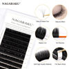 Picture of NAGARAKU Easy Fan Eyelash Extensions Volume Lash 0.07 C curl 15mm Rapid Blooming Faux Mink Cluster For Beginners Soft Professional Lash Supplies