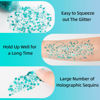 Picture of MEICOLY Teal Body Glitter,Mermaid Face Glitter Gel,Sequins Glitter Face Paint,Dazzle Green Chunky Glitter for Face Body Eye Lip Hair,Sparkling Holographic Gel Glitter Makeup for Women and Kids,50 ml