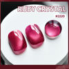 Picture of GAOY Glassy Cat Eye Gel Nail Polish, 16ml Glitter Holographic Nail Polish with Magnet, Reflective Translucent UV Gel, 2220 Ruby Crystal