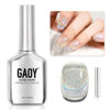 Picture of GAOY Cat Eye Gel Nail Polish, Glitter Holographic Nail Polish with Magnet, 16ml Reflective Translucent UV Gel for Nail Art, 1394 Silver Rainbow