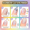 Picture of GAOY Cat Eye Gel Nail Polish, Glitter Holographic Nail Polish with Magnet, 16ml Reflective Translucent UV Gel for Nail Art, 1394 Silver Rainbow