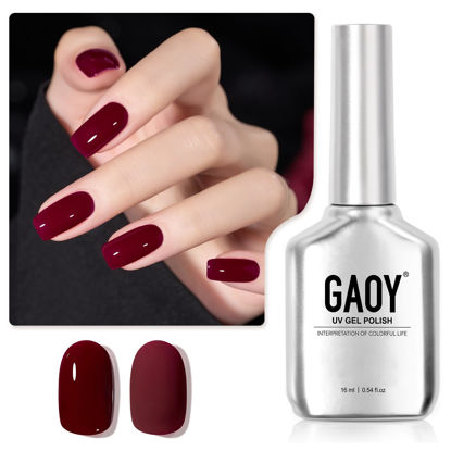 Picture of GAOY Red Gel Nail Polish, 16ml Soak Off Gel Polish, UV Light Cure for Nail Art DIY Manicure at Home, 1149 Dark Red Cherry