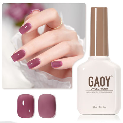 Picture of GAOY Jelly Purple Gel Nail Polish, 16ml Sheer Natural Translucent Soak Off Gel Polish, UV Light Cure for Nail Art DIY, 2085 Crystal Purple