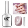 Picture of GAOY Pink Glassy Cat Eye Gel Nail Polish, 16ml Glitter Holographic Nail Polish with Magnet, Reflective Translucent UV Gel, 2146 Pink Fireworks