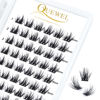 Picture of QUEWEL Cluster Lashes 72 Pcs Wide Stem Individual Lashes C/D Curl 8-16mm Length DIY Eyelash Extension False Eyelashes Fluffy02 Styles Soft for Personal Makeup Use at Home (Fluffy02-D-16)