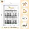 Picture of QUEWEL Lash Clusters 240Pcs Cluster Lashes 20D 0.07C Curl 10mm Individual Lashes Soft&Comfortable DIY Eyelash Extension at Home(20D 0.07C 10)