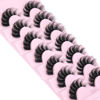 Picture of Mink Lashes Fluffy Wispy Lashes Natural Look 3D False Eyelashes D Curl Russian Strip Lashes 7 Pairs Short Fake Eyelash Pack by EYDEVRO