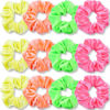 Picture of IVARYSS Neon Scrunchies for Hair 80s, Premium Velvet Soft Hair Scrunchy, Solid Colors Thick Elastic Bands, Hair Accessories for Women and Girls, 12 Pack