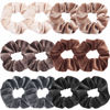 Picture of IVARYSS Scrunchies for Women, 12 Pcs Neutral Velvet Scrunchies for Hair, Classic Elastic Thick Scrunchy Hair Bands Ties, Soft Ropes Ponytail Holder Hair Accessories