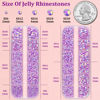 Picture of Resin Jelly Rhinestones for Crafting with B7000 Jewelry Glue, 2 Boxes Light Purple AB Flatback Crystals with 3Pcs 10ml Glue, Bedazzling Non Hotfix Gems for DIY Tumblers Clothing Shoes Manicure