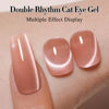 Picture of Double Rhythm 0.5 OZ Cat Eye Gel Polish with Magnet 15ML Holographic Glitter Shimmer Translucent Jelly Color Magnetic Nail Polish Salon DIY at Home (MC1056)