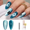 Picture of Double Rhythm 0.5 OZ Cat Eye Gel Polish with Magnet 15ML Holographic Glitter Shimmer Translucent Jelly Color Magnetic Nail Polish Salon DIY at Home (MC1071)